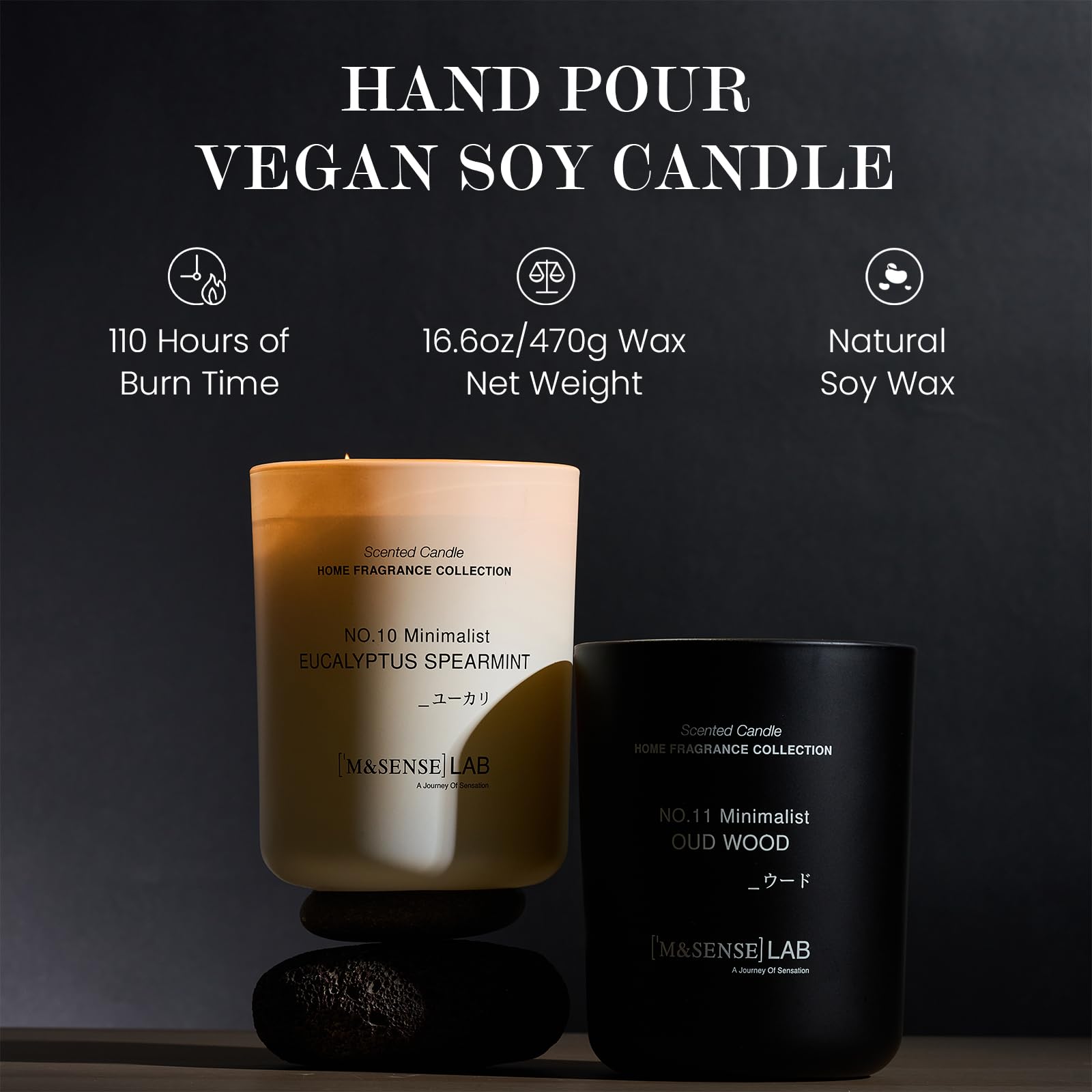 Relaxing eucalyptus and spearmint aroma candle glow
