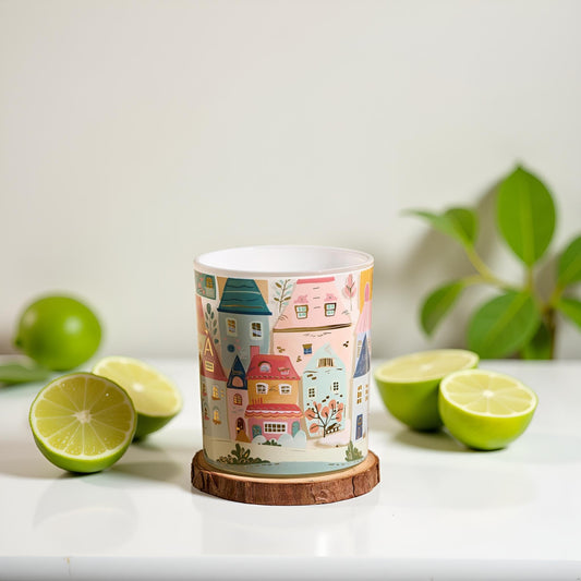 Mint Lime candle side profile showing 10.2 oz soy wax