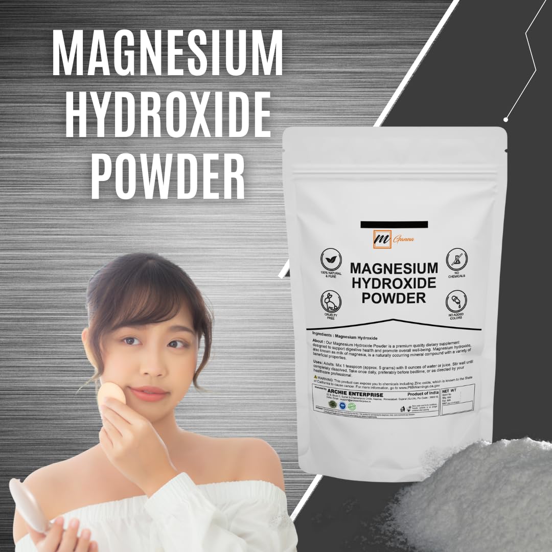 Lifestyle scene featuring mGanna Magnesium Hydroxide Powder product