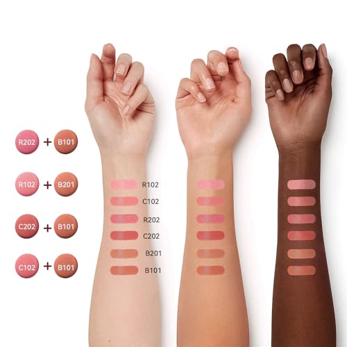 MAANGE Liquid Blush cheek blend in action for soft, seamless color.