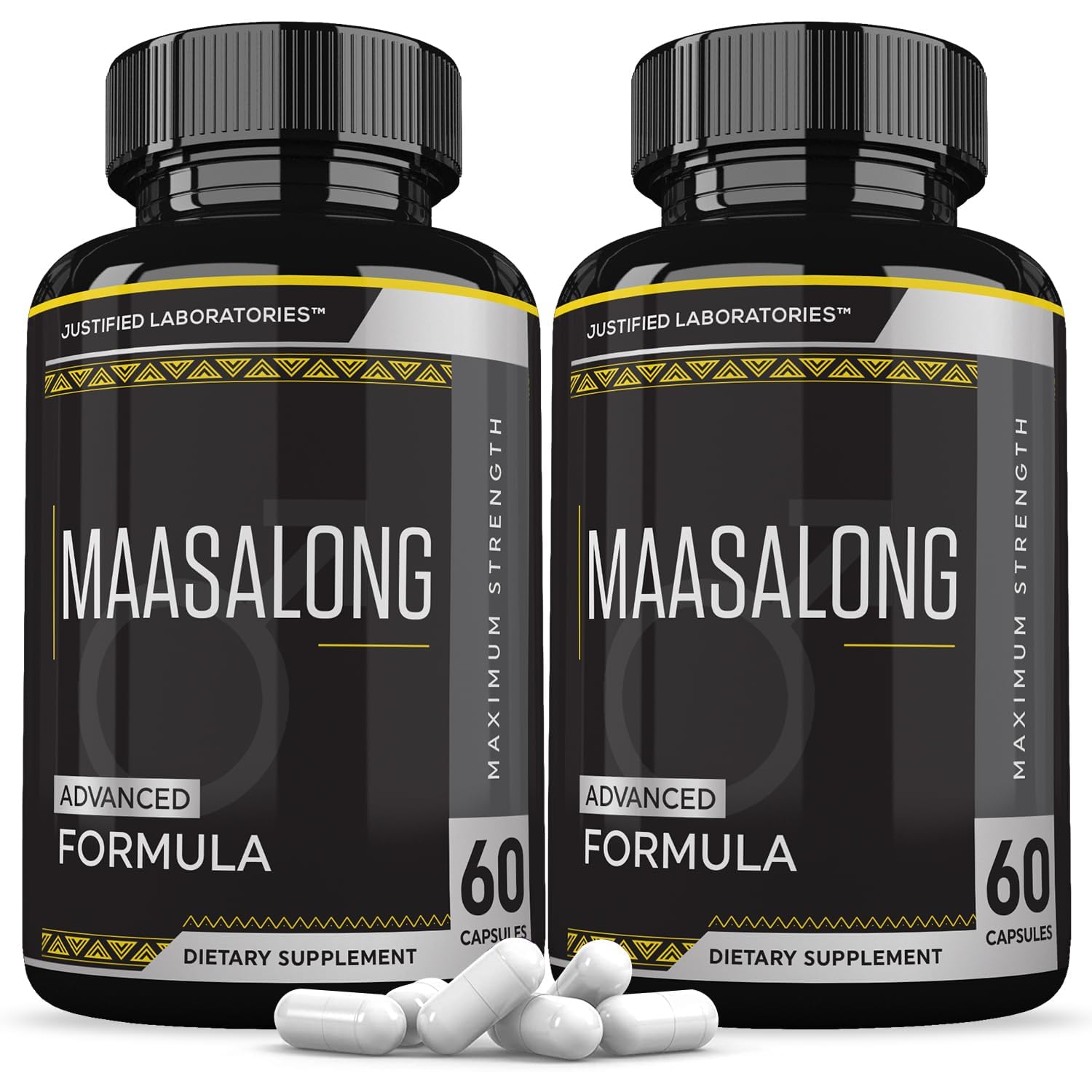 Justified Laboratories Maasalong Advanced Men's Health Formula 2-Pack capsules bottle front view