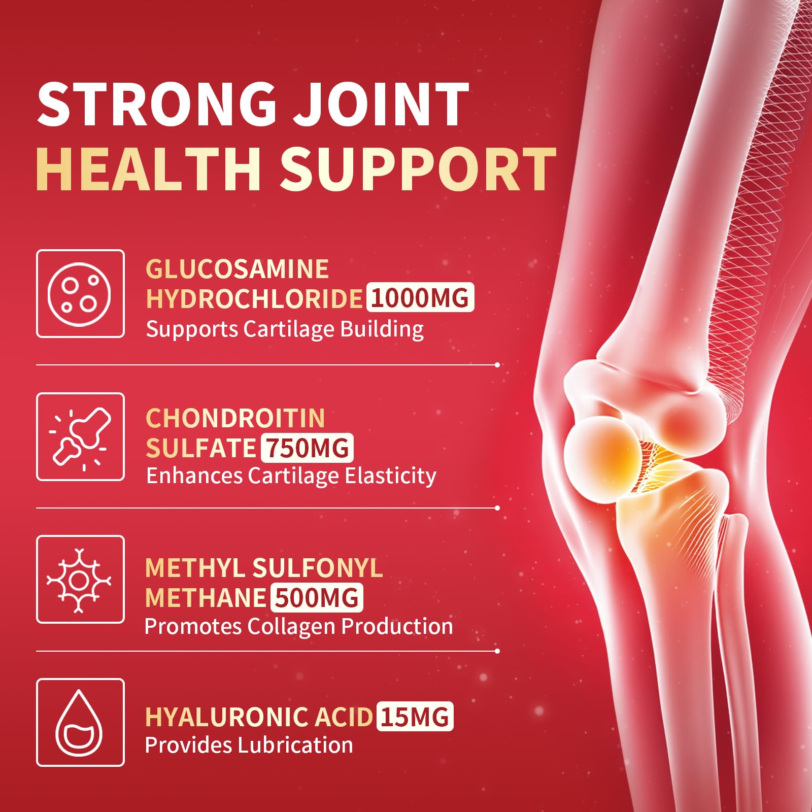 Supplement ingredients for MABEFY Glucosamine Chondroitin Gummies