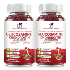 MABEFY 2 Pack Glucosamine Chondroitin Gummies Raspberry bottle front