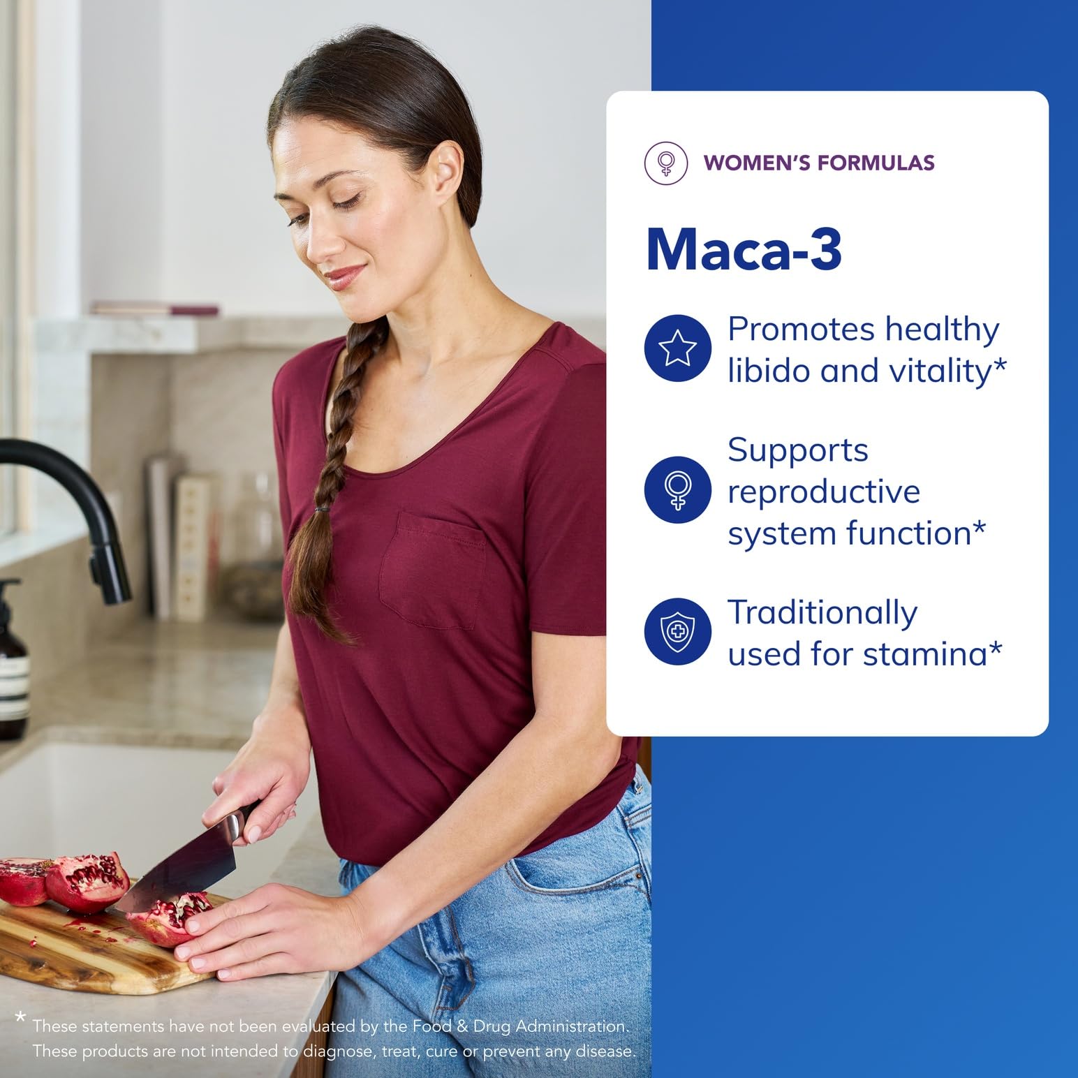 Maca-3 bottle viewed at an angle