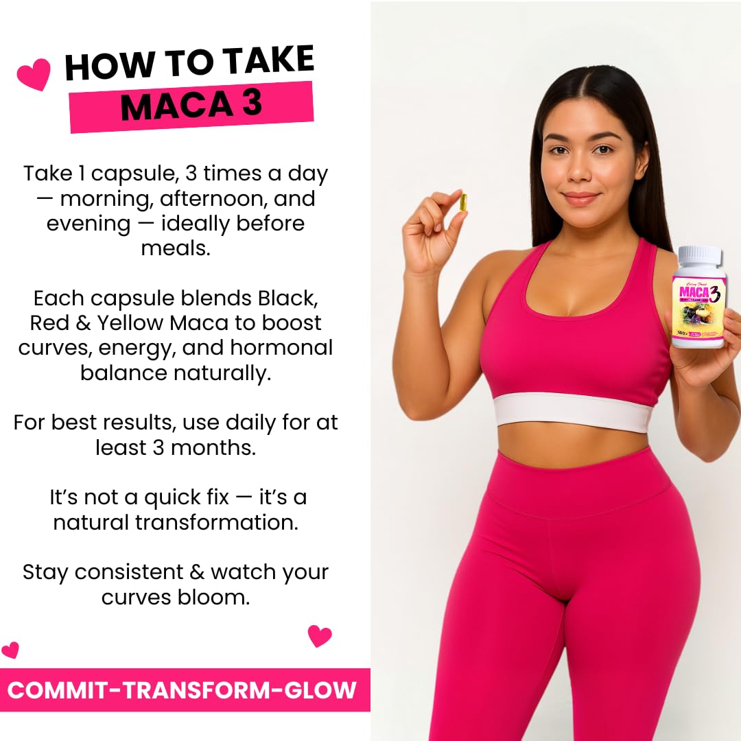Feminine balance and curves depiction with Maca capsules