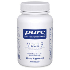 Front view of Pure Encapsulations Maca-3 bottle
