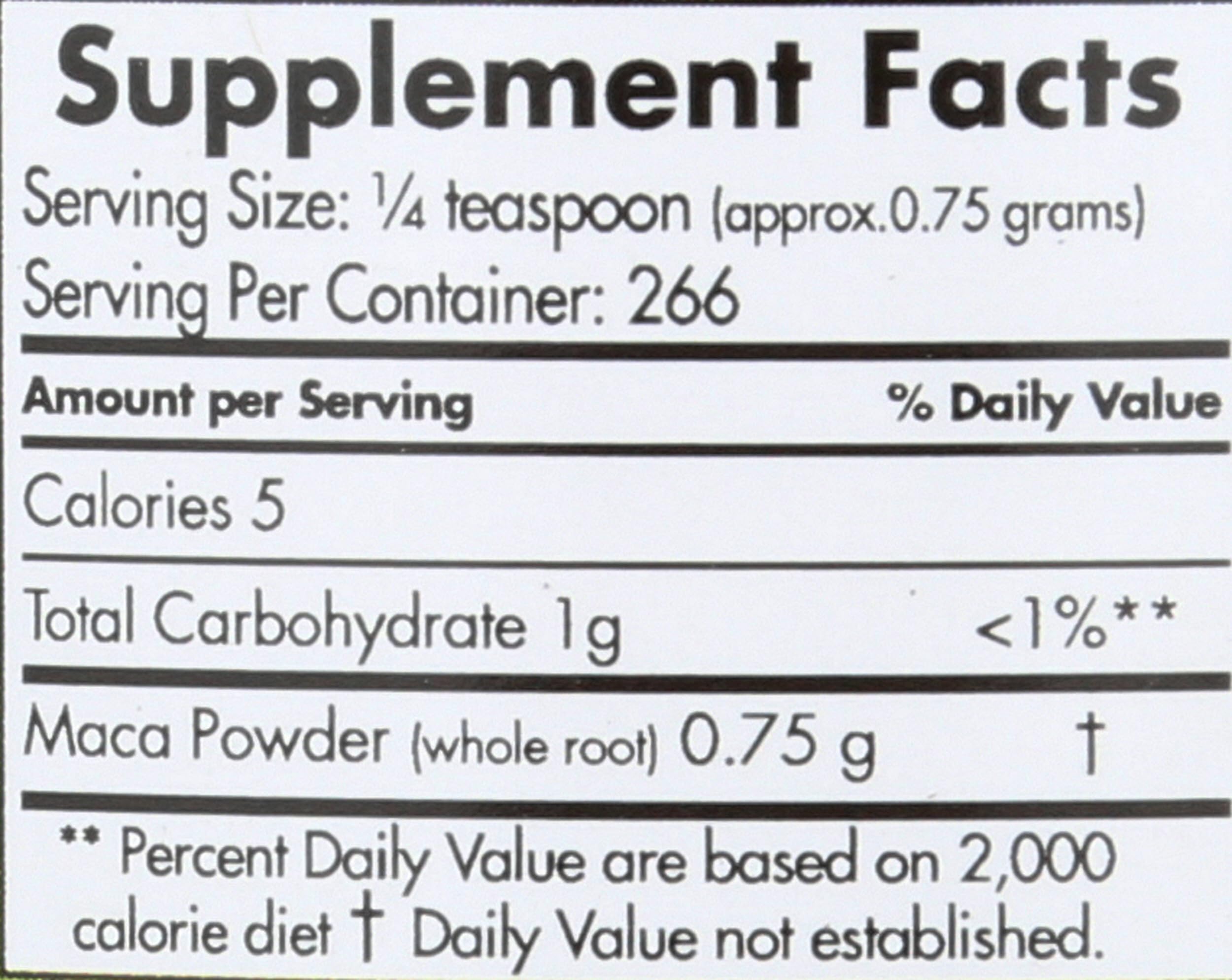USDA Organic Maca Powder label on packaging
