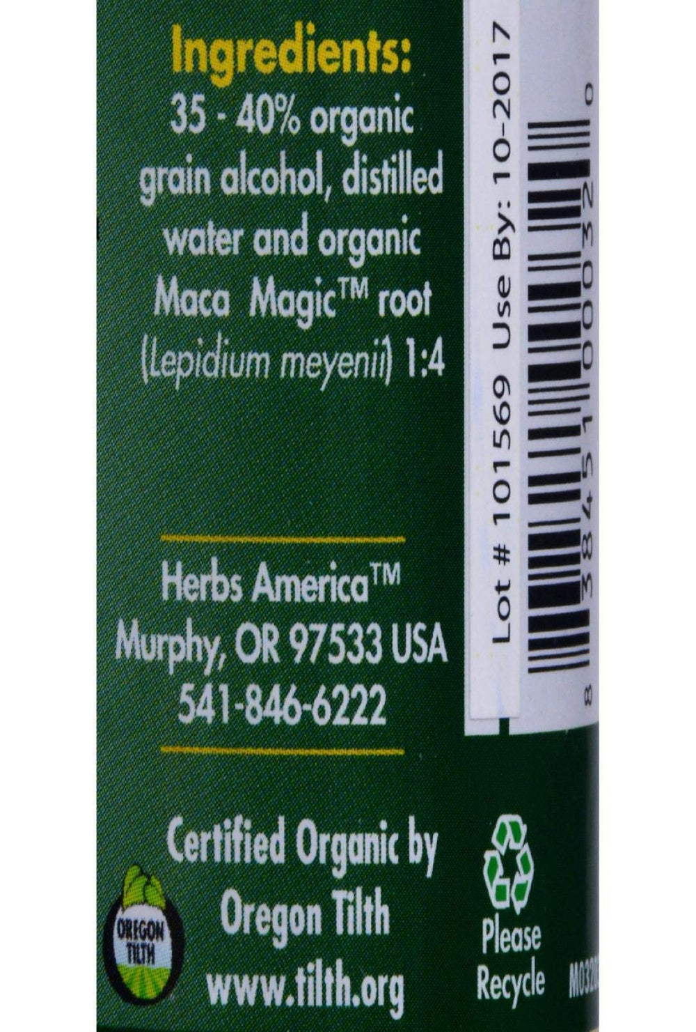 Certified Organic Maca Magic packaging and label