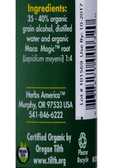 Certified Organic Maca Magic packaging and label