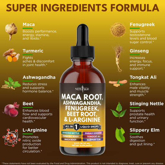 Maca root and Ashwagandha ingredients close-up