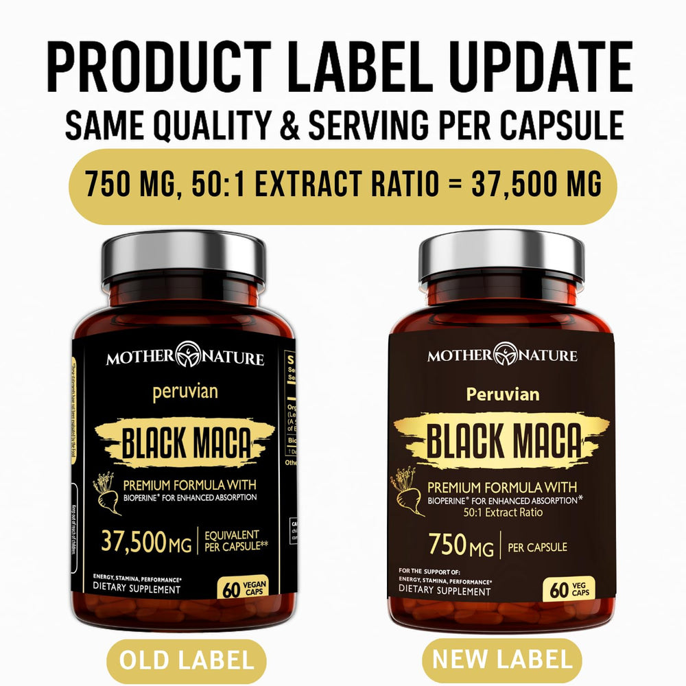Maca root capsules promoting energy, mood, and performance