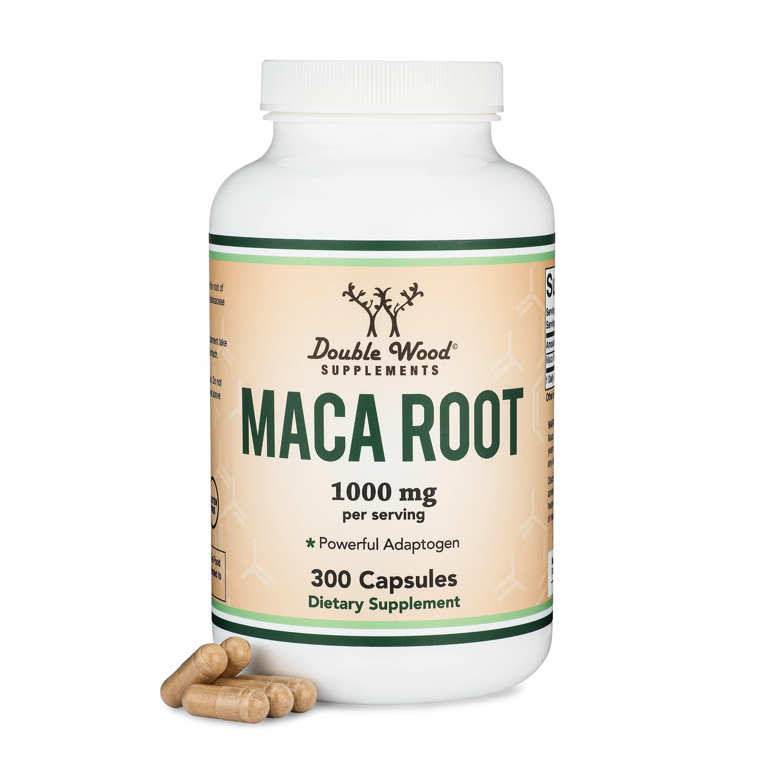 Maca root capsules for women and men – 300 count, 1,000mg per serving from Peru