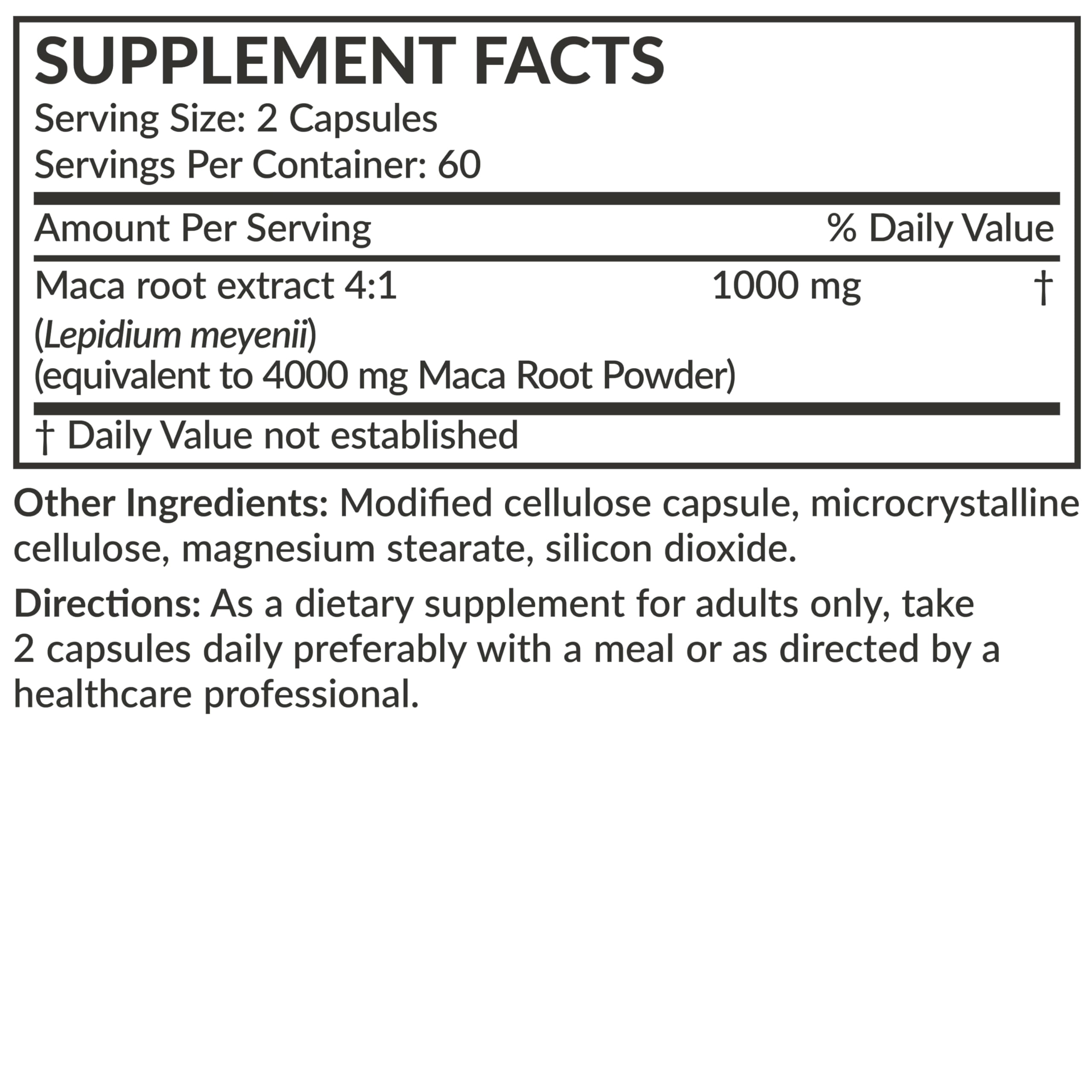 Close-up of bottle label showing 120 capsules