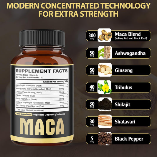 Maca root extract with Ashwagandha capsule