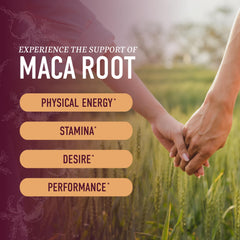 Label detailing 200mg strength and 4:1 maca root