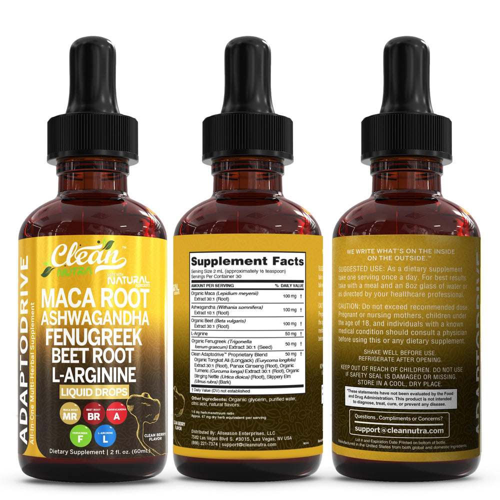 Family-friendly maca root liquid drops for daily wellness