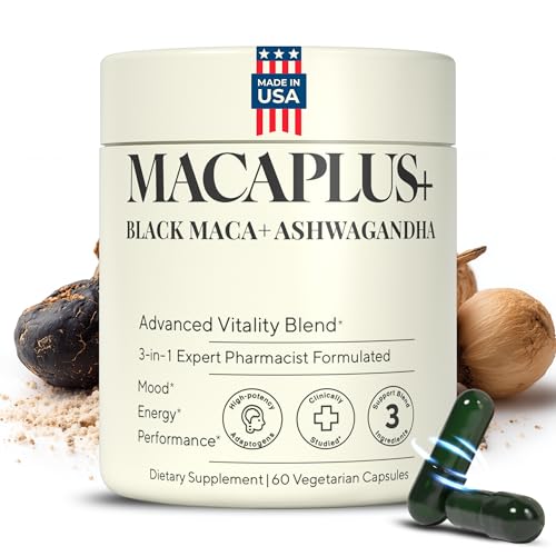 MACAPLUS Black Maca Root capsules bottle