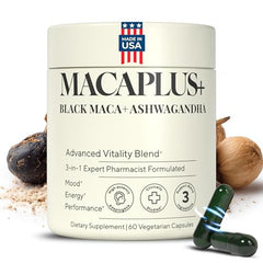MACAPLUS Black Maca Root capsules bottle