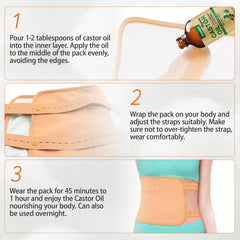Machine-washable castor oil pack wrap