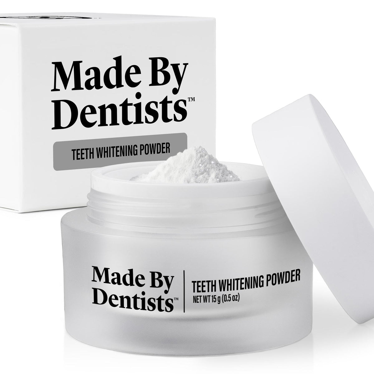 Jar of Made by Dentists Teeth Whitening Powder