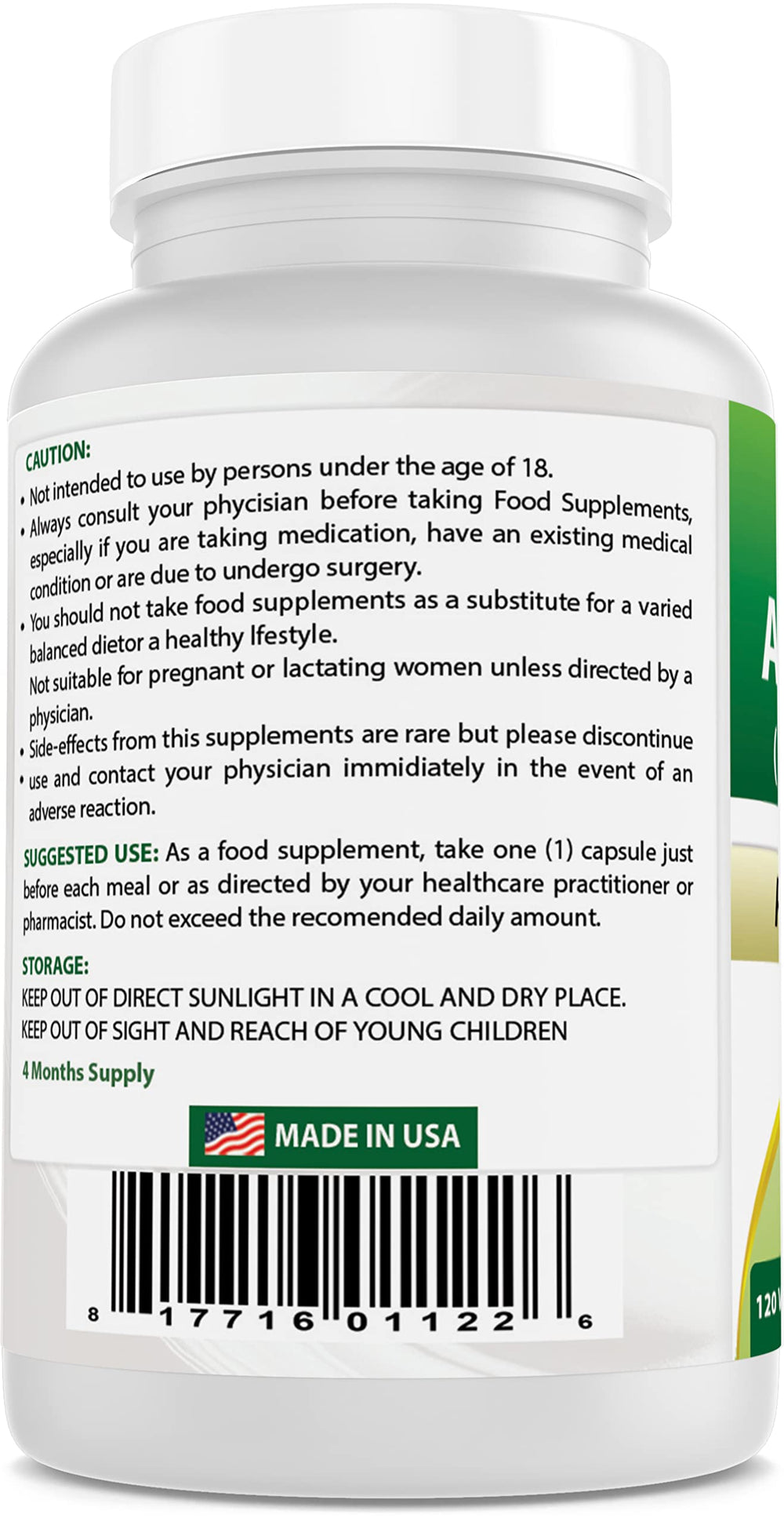 Proudly made in USA badge on bottle