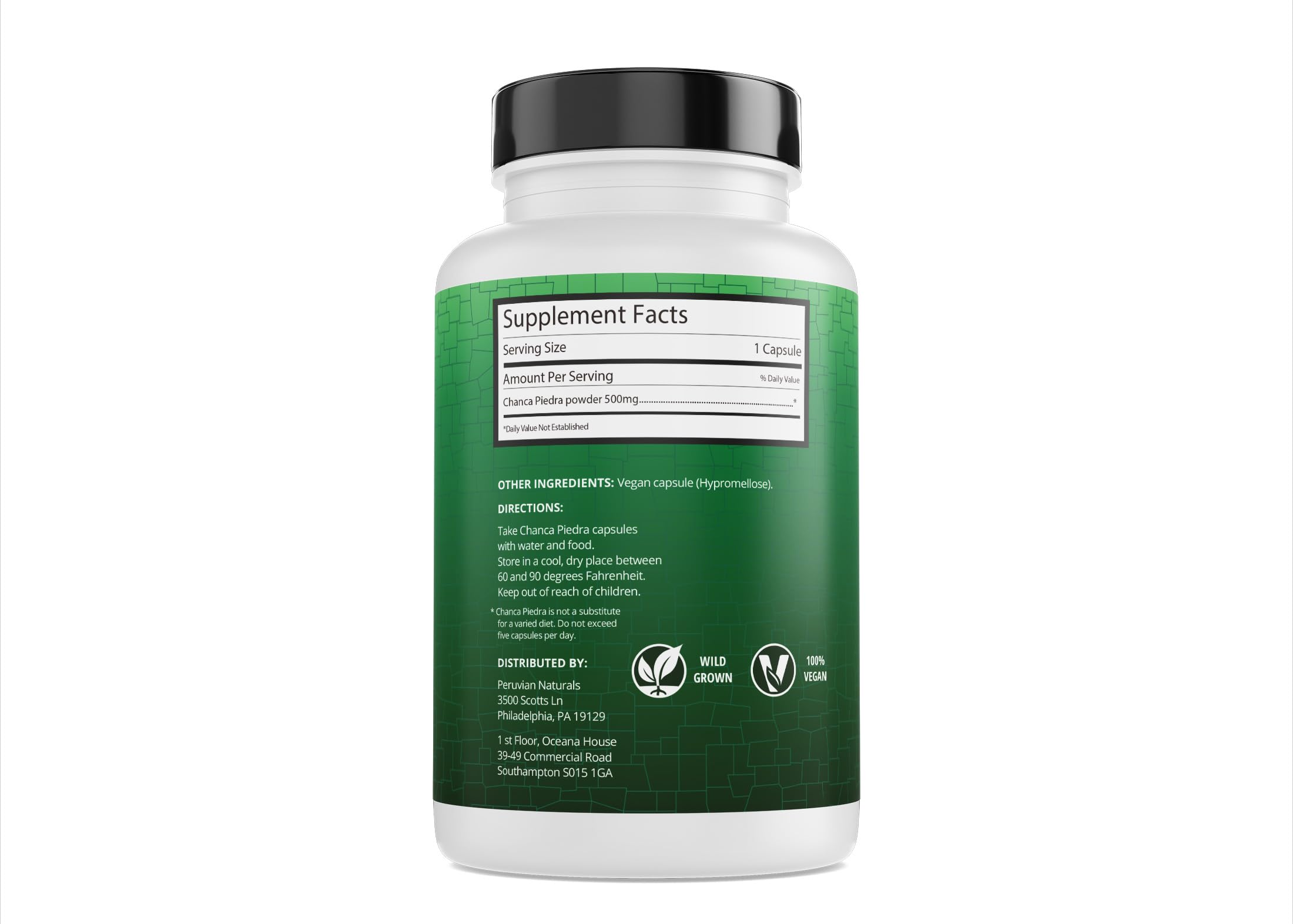 Made in USA Chanca Piedra supplement bottle