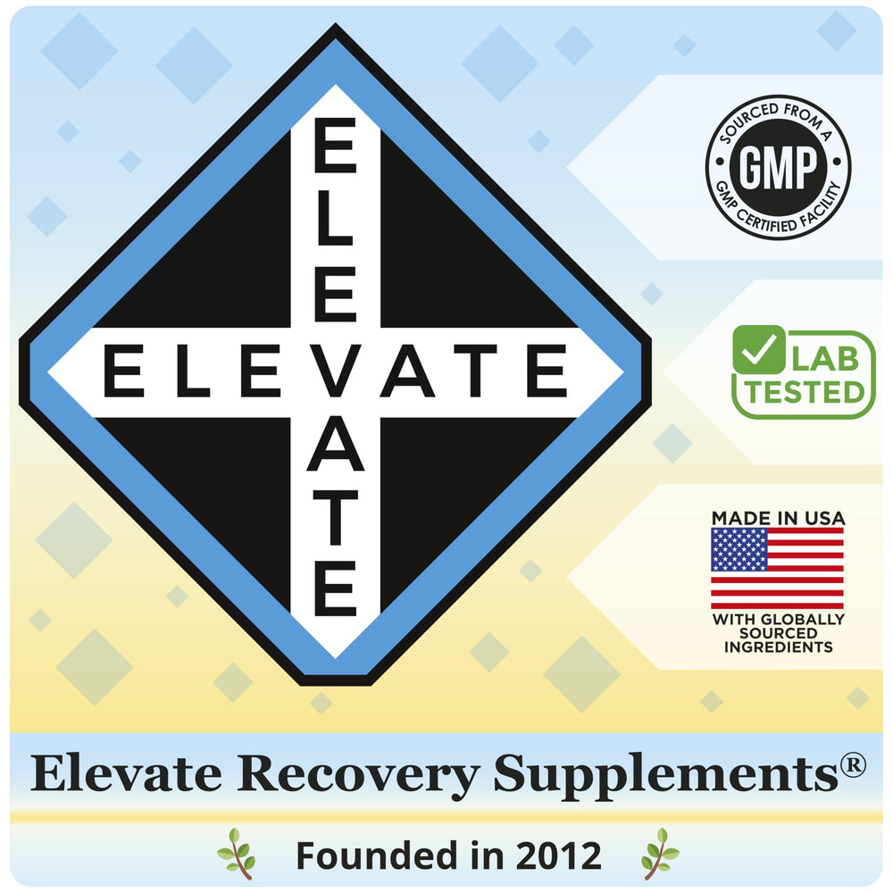 USA-made Elevate Recovery Supplements bottle