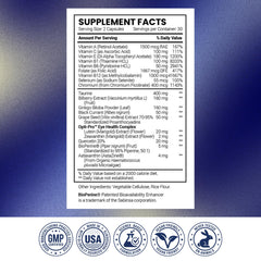 Made in USA stamp on eye health supplement packaging