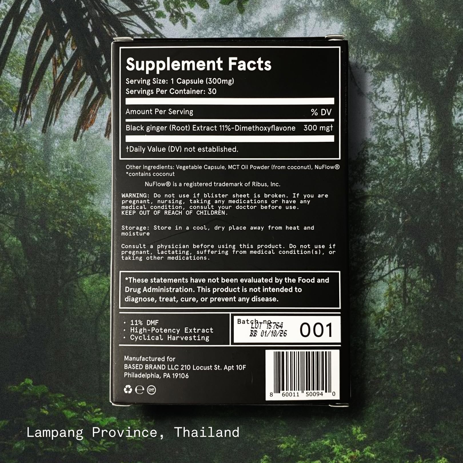 Made in USA facility producing Black Ginger capsules