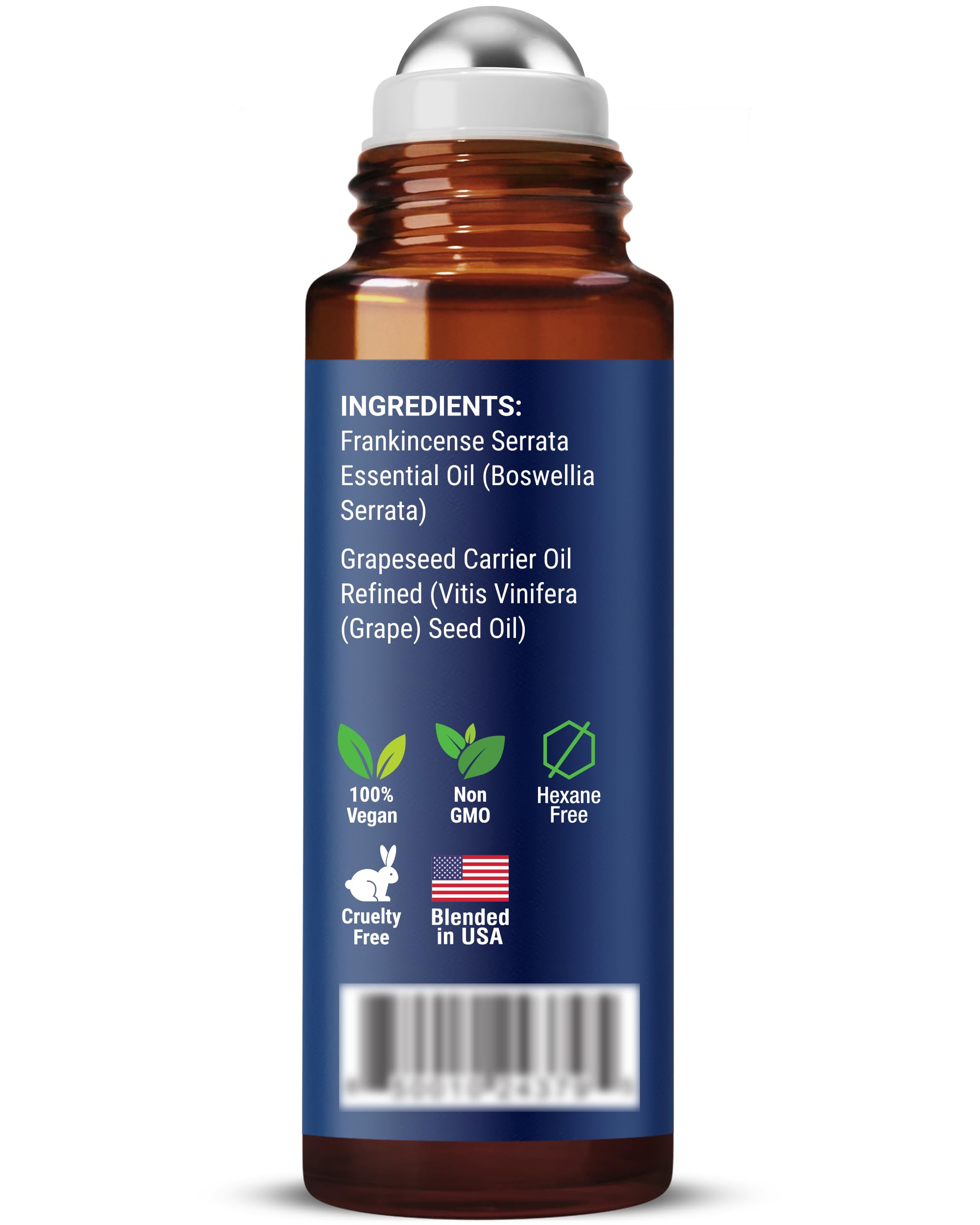 Made in USA label on Nexon Botanics Frankincense Roll-On