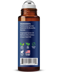 Made in USA label on Nexon Botanics Frankincense Roll-On
