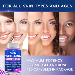 Made in USA glutathione whitening pills label