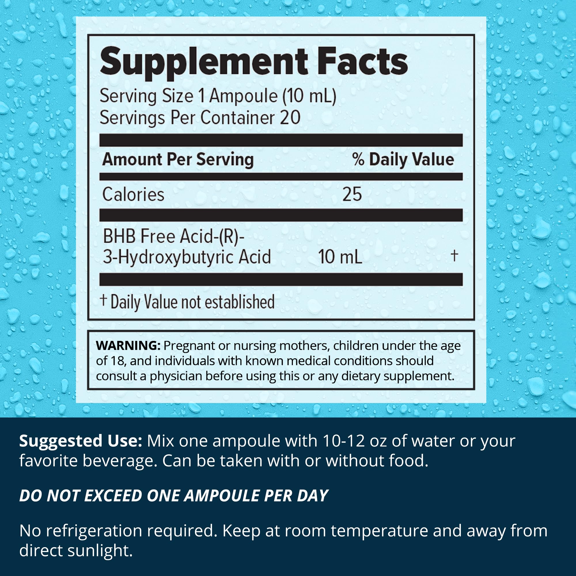 Made in USA lab-tested ketone supplement label