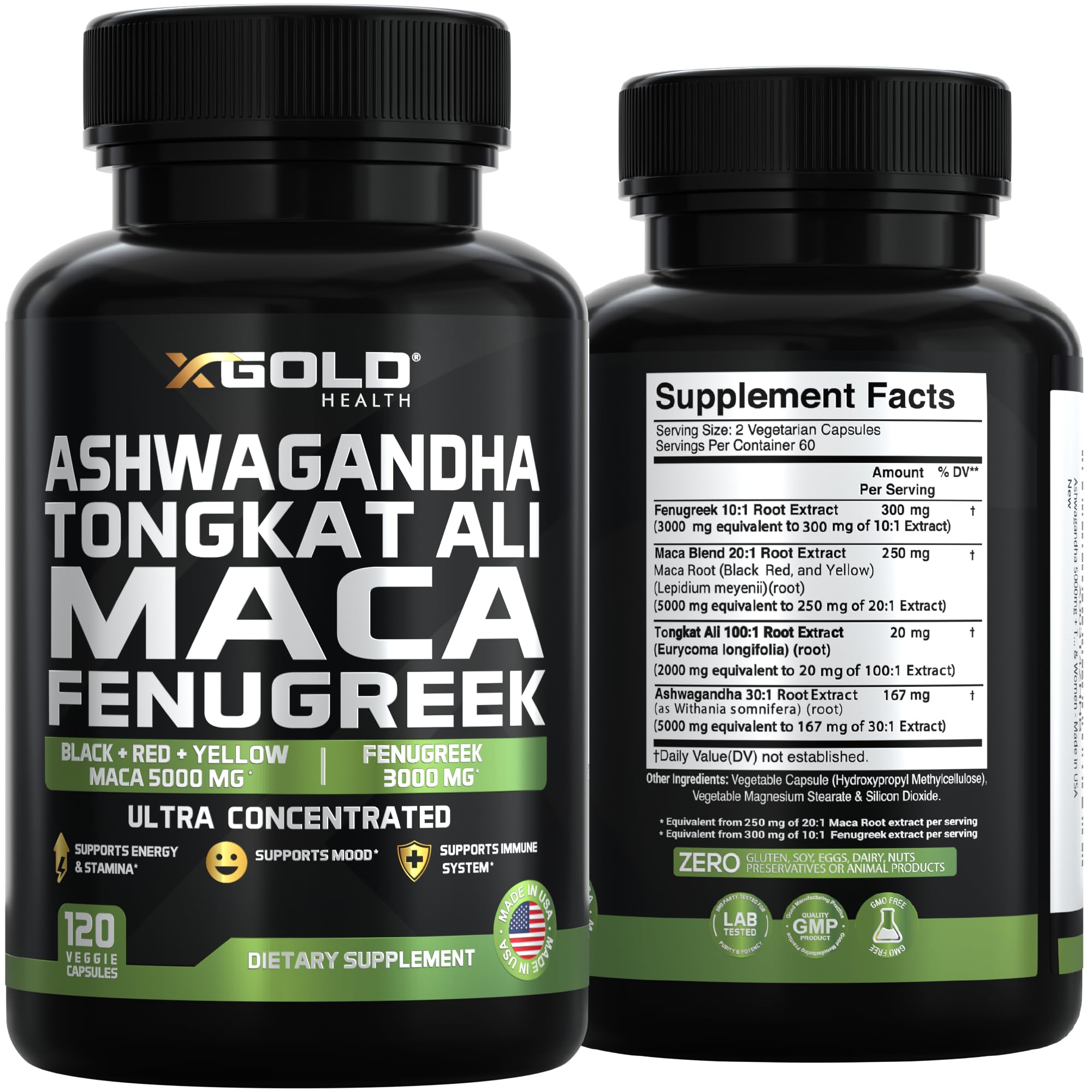 Made in USA label for herbal supplement
