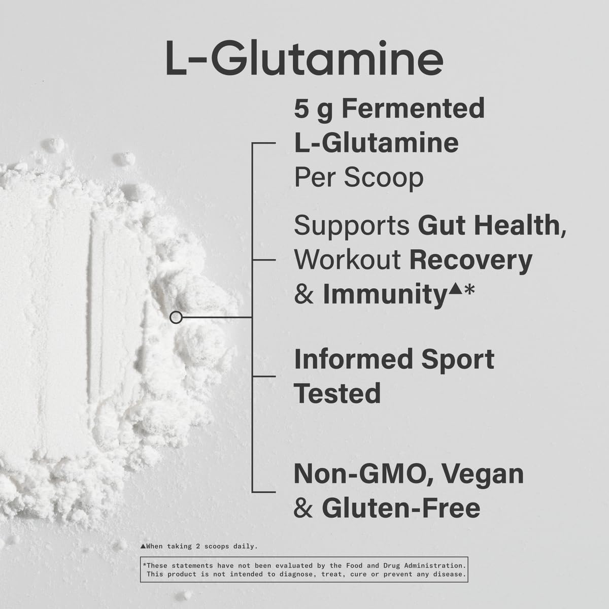 Made in USA label on L-Glutamine product