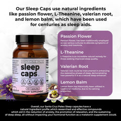 Made in USA badge with Santa Cruz Paleo Sleep Caps bottle