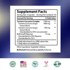 Made in the USA bottle of turmeric curcumin with BioPerine