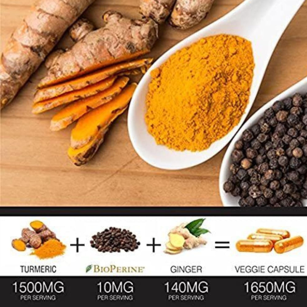 Made in USA Turmeric Curcumin label and packaging