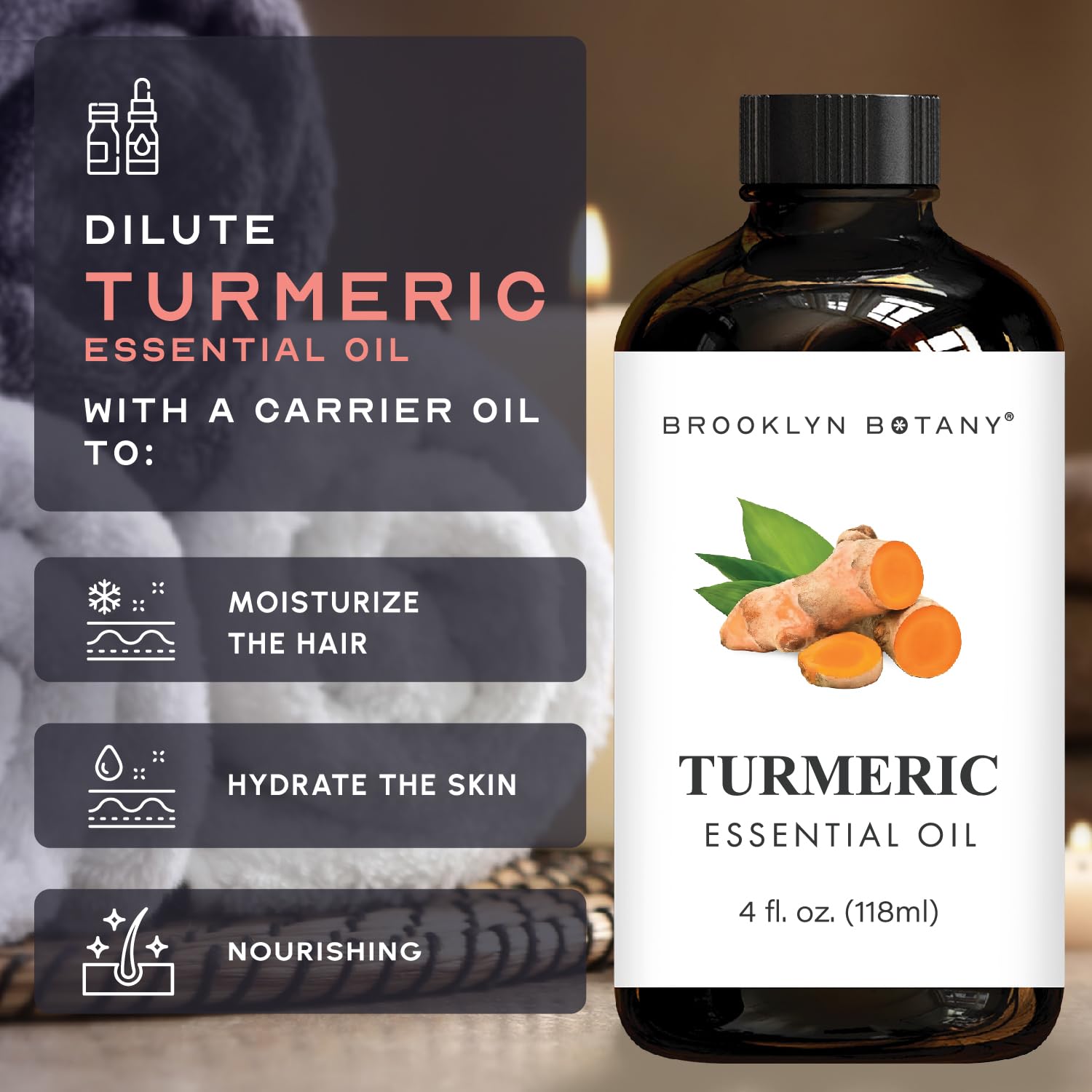 Product bottled in the USA for Brooklyn Botany Turmeric Oil