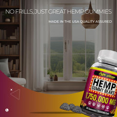 Made in USA vegan hemp gummies bottle