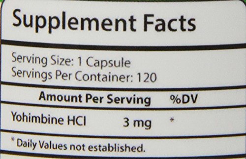 Made in USA label with Biotech Nutritions Yohimbine HCl dietary supplement