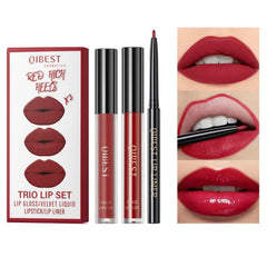 MAEPEOR lip kit Kit 06 red high heels box for travel-ready color