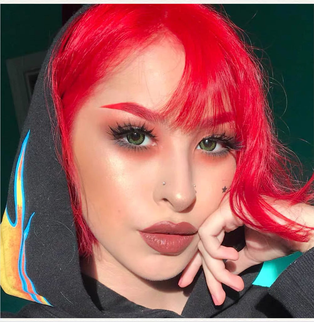 MAEPEOR eyebrow pomade 07 bright red shade for dramatic accents.