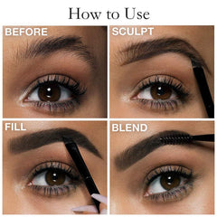 MAEPEOR eyebrow pomade with brush included for precise application.