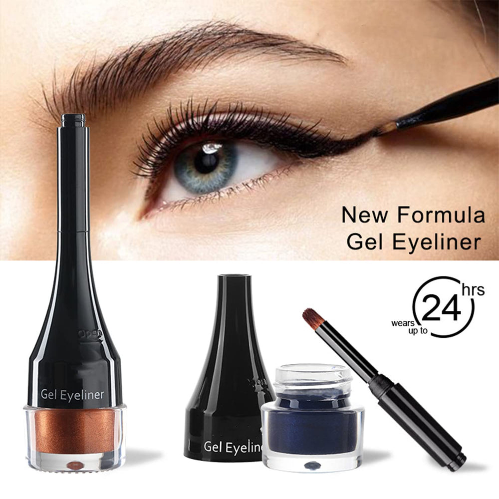 MAEPEOR Gel Eyeliner color payoff for defined, dramatic eyes.