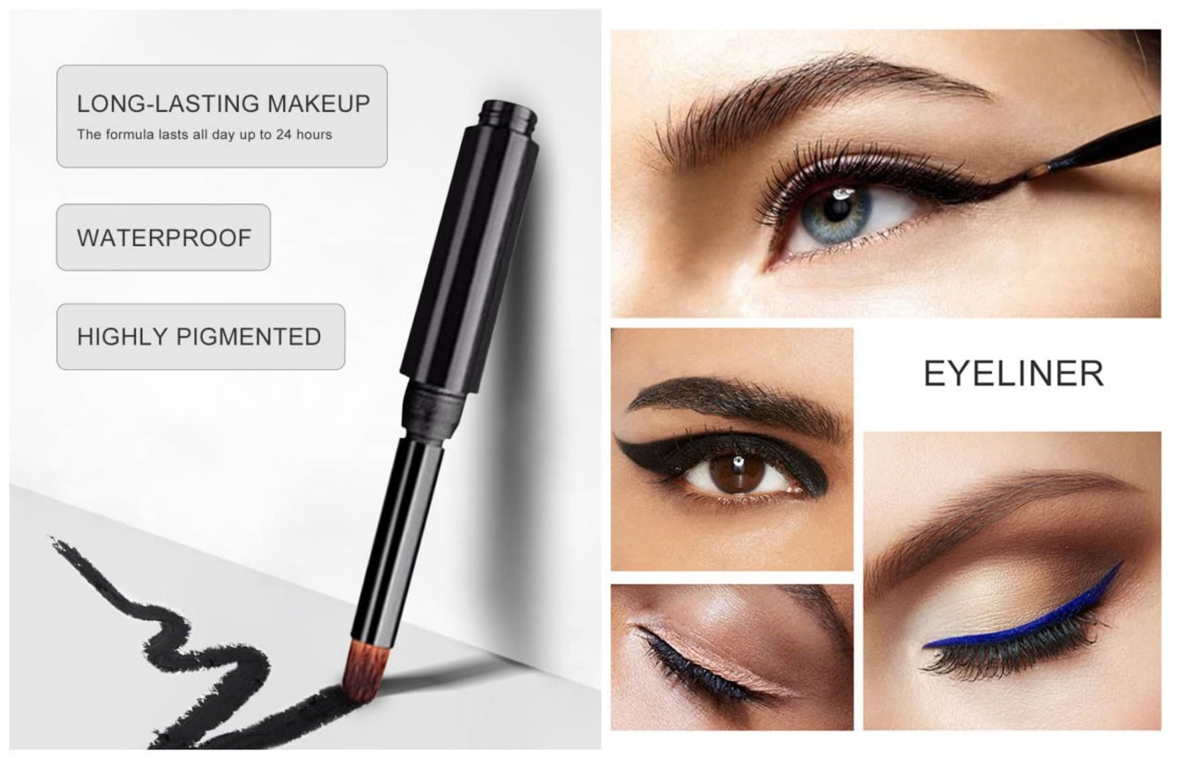 MAEPEOR Gel Eyeliner kit includes slim brush for precise lines.