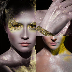 MAEPEOR Highlight spray on arm and décolleté for subtle contour and sparkle.