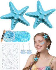 Maffuno mermaid starfish hair clips two-pack for a sparkling ocean look