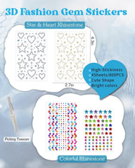 Maffuno self-adhesive gem sheets for easy, long-lasting sparkle on face and body.