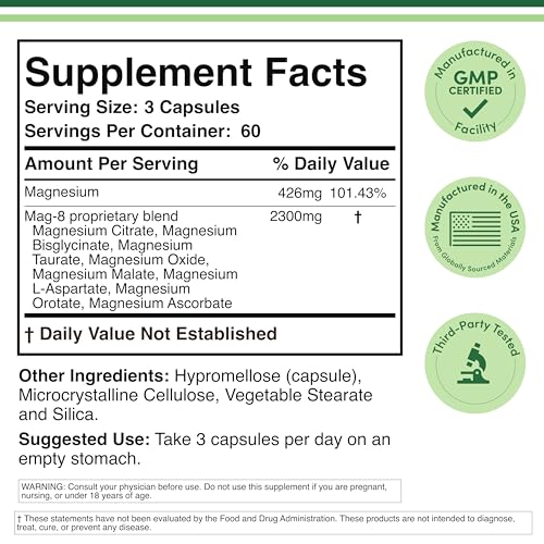 Eight different forms of magnesium in MAG-8 capsule